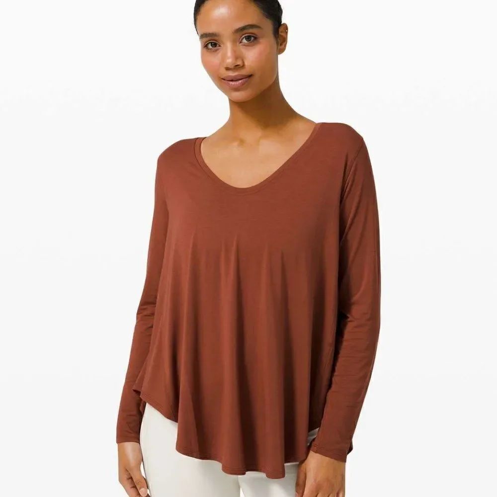 NWT Lululemon Up For Down Time Top Terracotta 6